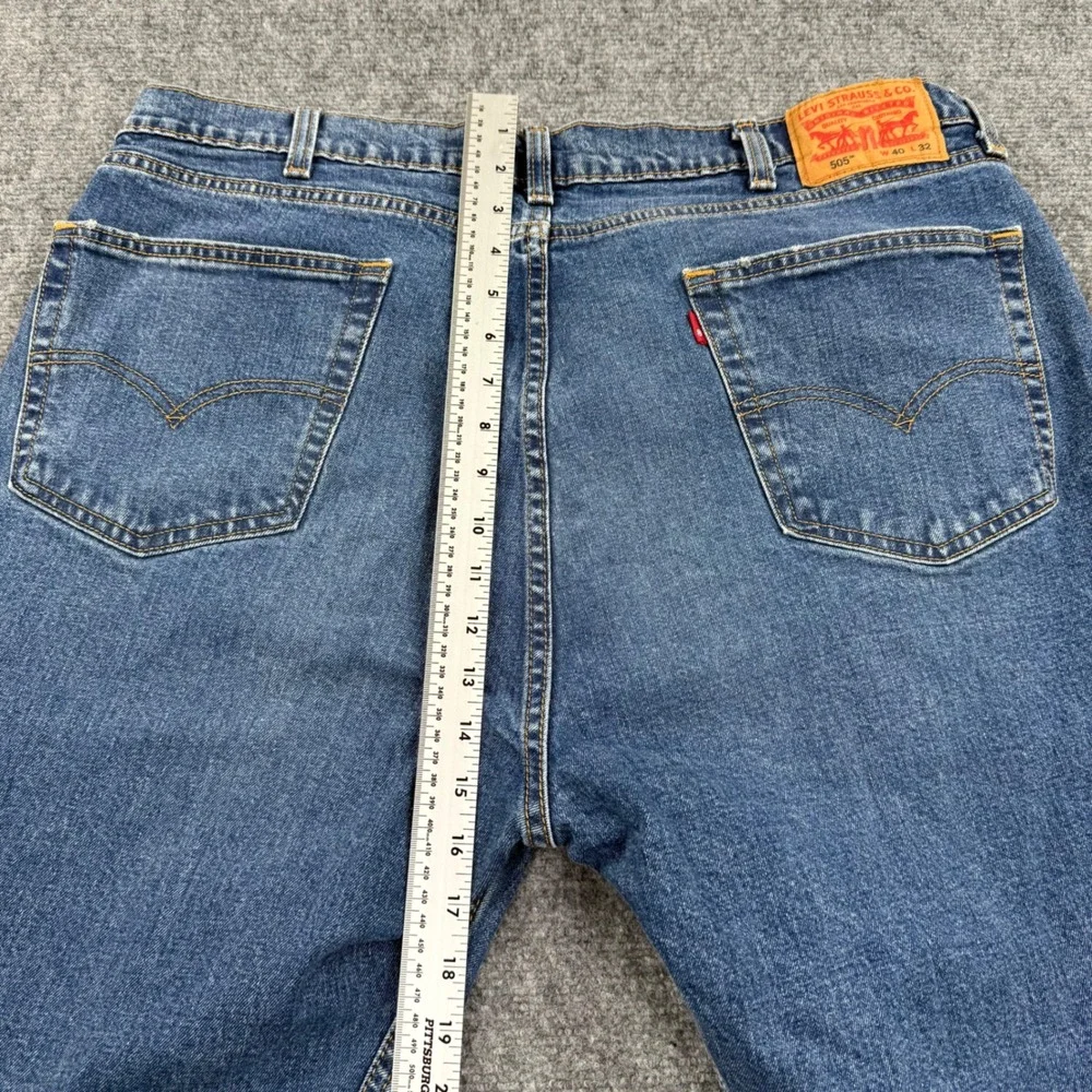 Levi Strauss 505 Jeans W40 L32 Blue‎ Denim Straight Fit Casual Men's